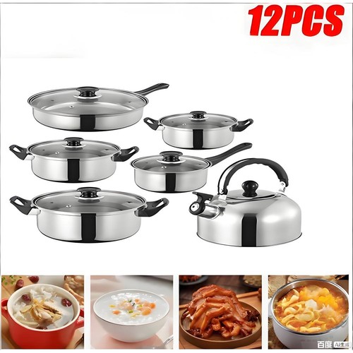 12pc stainless steel cookware - 12pc,