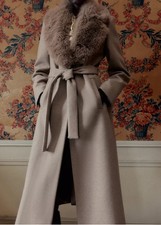 ZARA WOOL COAT WITH FAUX FUR