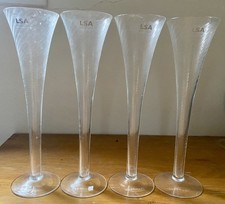 LSA Glass Tall (25cm) Hollow Stem Champagne Flutes x 4 Hand Made in Poland