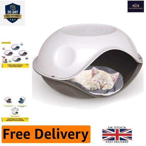 Elegant grey plastic pet house - grey,