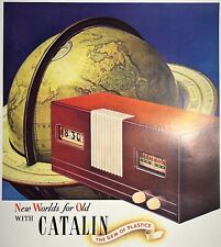 Vintage Catalin Bakelite Advertisement 1940's Large Print Ad Radio World Globe