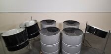 Very small Set Of Steel Pan Drums, stands, and sticks 