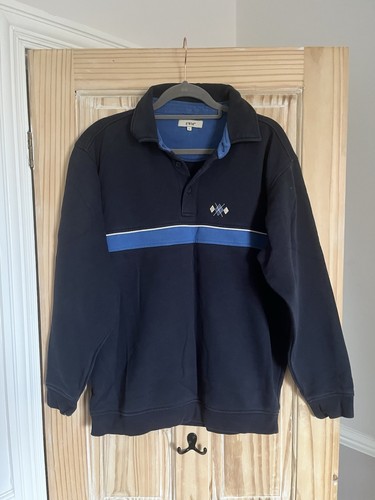 Ewm navy collared sweatshirt - collared,
