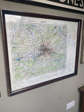 Framed Berlin Vintage 1954 Cold War Map