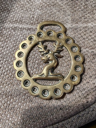 Horse brass with stag - horse,