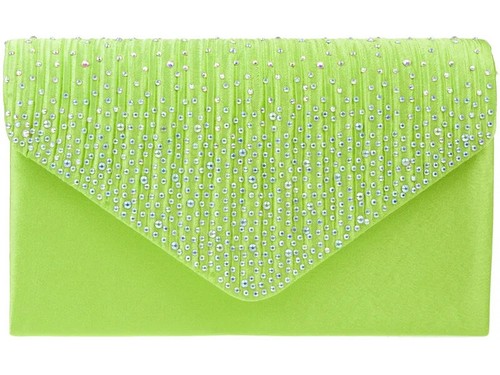 Women satin diamante clutch - diamante,
