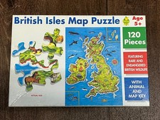 BRITISH ISLES MAP PUZZLE Jigsaw FEATURING BRITISH WILDLIFE Hazel Mill Complete