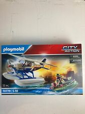 Playmobil City Action 70779 Police Seaplane Smuggler Pursuit, Floats on Water, 