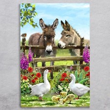 Ceramic Picture Tile "Donkeys"