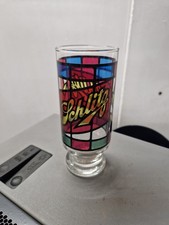 SCHLITZ BEER GLASS STAINED
