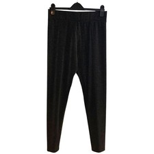 M&S Collection Black Sparkle Leggings Uk14 R Stretch Wide Elasticated Waist BNWT