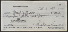 MADONNA Signed Cheque / Check