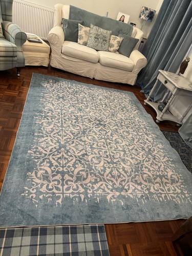 Pale turquoise rug with - pale,