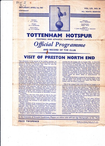 1960 1961 tottenham - ,