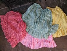 Joblot Bundle 4 Check Gingham Skirt Under Skirts Panto Fancy Dress Up Party Dame