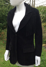 Understated Leather suede fringe suede jacket, uk 8 - 10  rrp £395