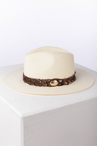 Ladies paper feather panama - paper,