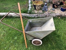 Vintage Rustic Galvanised 2 Wheeled Barrow - Ash/Animal Feed/Logs/Planter