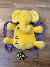 Bang On The Door Yellow Plush Elephant Bag Backpack Y2K Vintage Groovy Chick Era