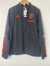 Adidas Manchester United MUFC Black Red Jacket T3 Tezos UK Large BNWT NEW