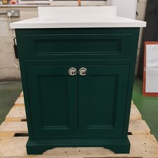 TL2279 BURLINGTON FF8MG  F/STANDING 65CM VANITY UNIT, MATT GREEN & WORKTOP