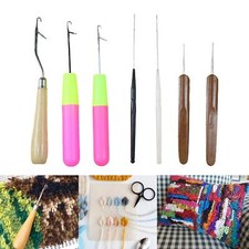 7x Latch Hook Set Quality Crochet Needle Hook for Rag Rug Making Kit Tool