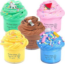 Butter Slime Kit 5 Pack, Scented Candy Slime Party Favors for Girls and Boys, &