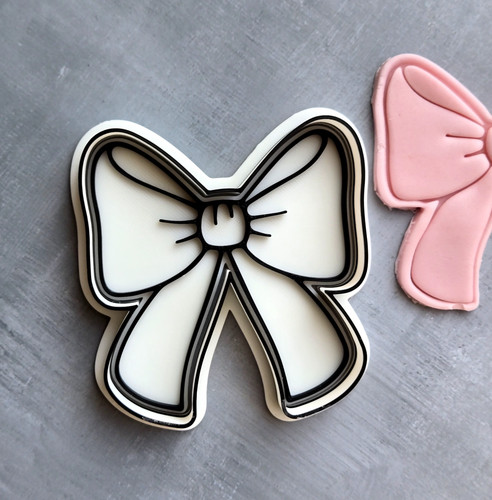 Bow cookie cutter and - bow, stamp