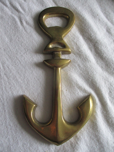 Vintage solid brass anchor - vintage,