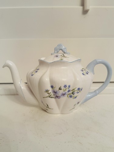 Vintage shelley teapot blue - shelley,