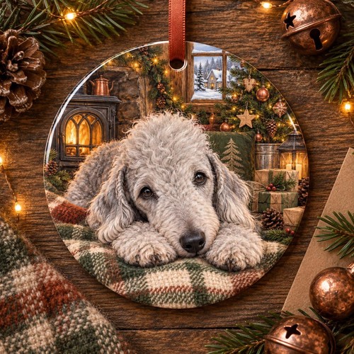 Bedlington terrier christmas - bedlington,