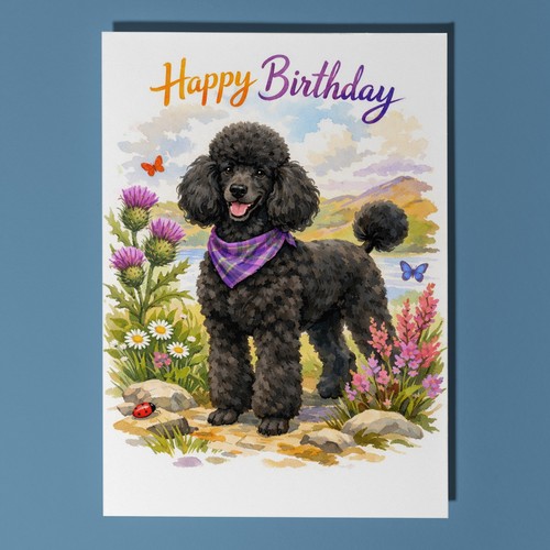 Black poodle fluffy birthday - poodle,