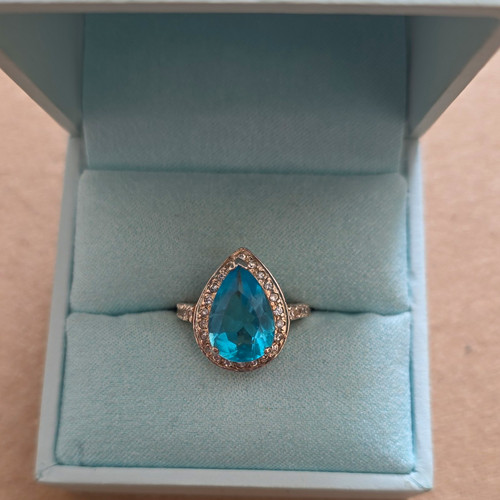 Silver hallmarked aquamarine - hallmarked,