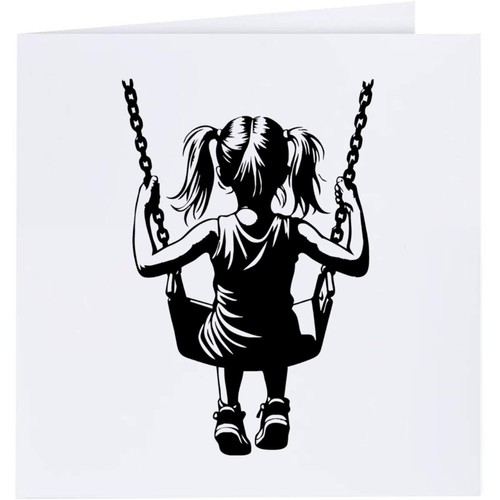 Girl swing greeting - 'girl, swing'