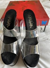 7" Black Clear Platform Double