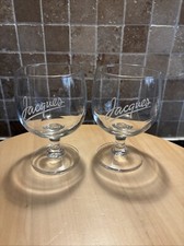 Jacques Cider Half Pint (300ml) Goblet Glasses Stemmed White Logo X2 Exc Cond