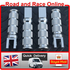 Honda CBR600F - CBR1000F - CBR1100XX Front & Rear Foot Pegs Silver CNC Aluminium