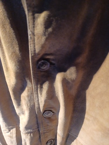 Mens brown suede jacket large - suede,
