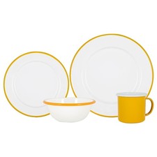 Piece white enamel dinner - piece,