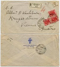 ITALY 1926 REG.GRAND HOTEL VENICE LIDO COVER to AUSTRIA