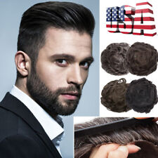 Mens Toupee Poly/Skin PU/Fine Mono Replacement System Human Hair Piece Wiglet UK