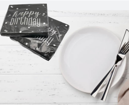 60th birthday black silver