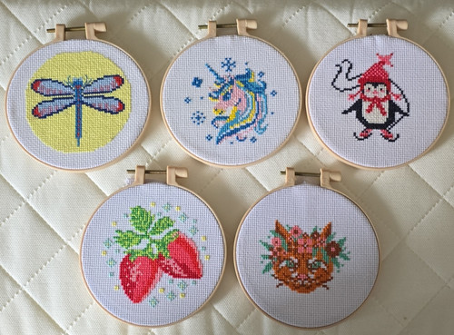 Lot finished cross stitch - 5,