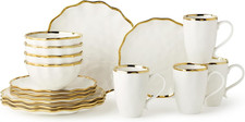 Elegant Gold Rimmed 16-Piece