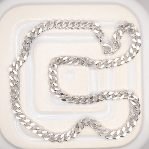 Chunky silver tone curb - chunky,