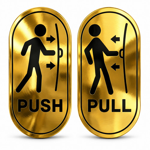 Push pull door stickers - pull, sign