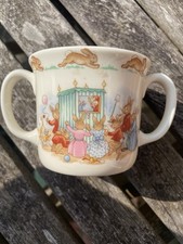 Royal Doulton Bunnykins Loving Cup With Punch & Judy Beach Scene