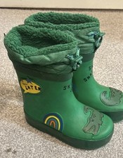 Boy Green Crocodile Wellies