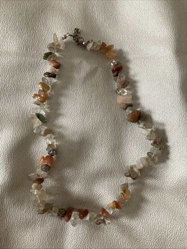 Agate chip stone necklace - chip,
