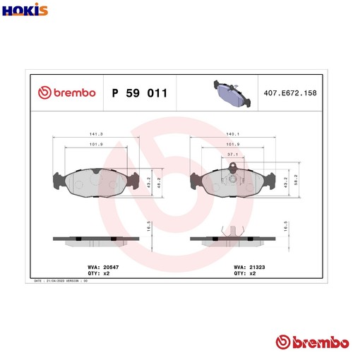 Brake pad set - brake, disc